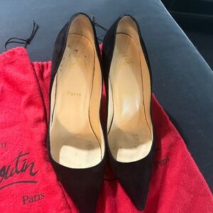 Black Suede Louboutin pumps